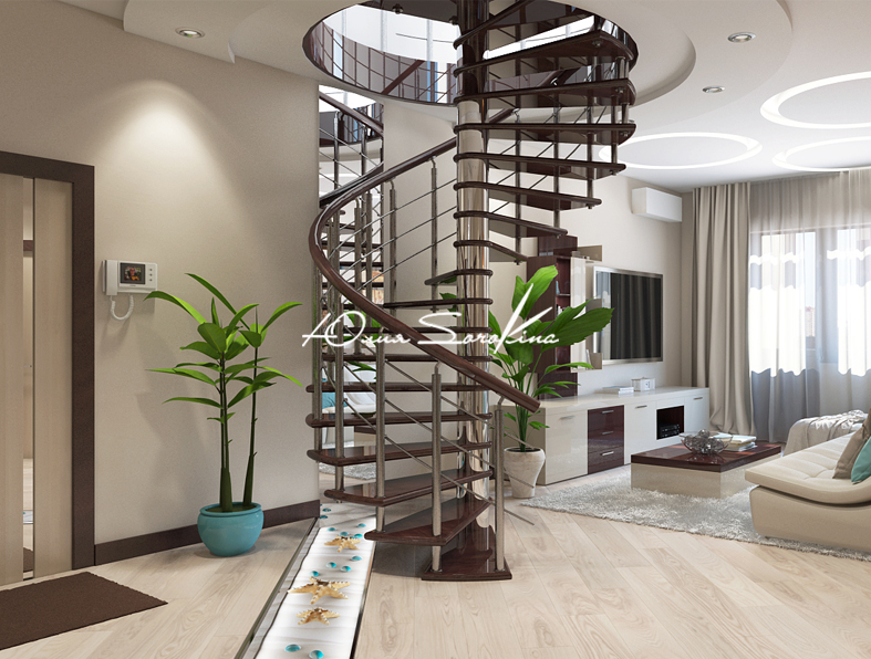 Дизайн интерьера двухуровневой квартиры в современном стиле